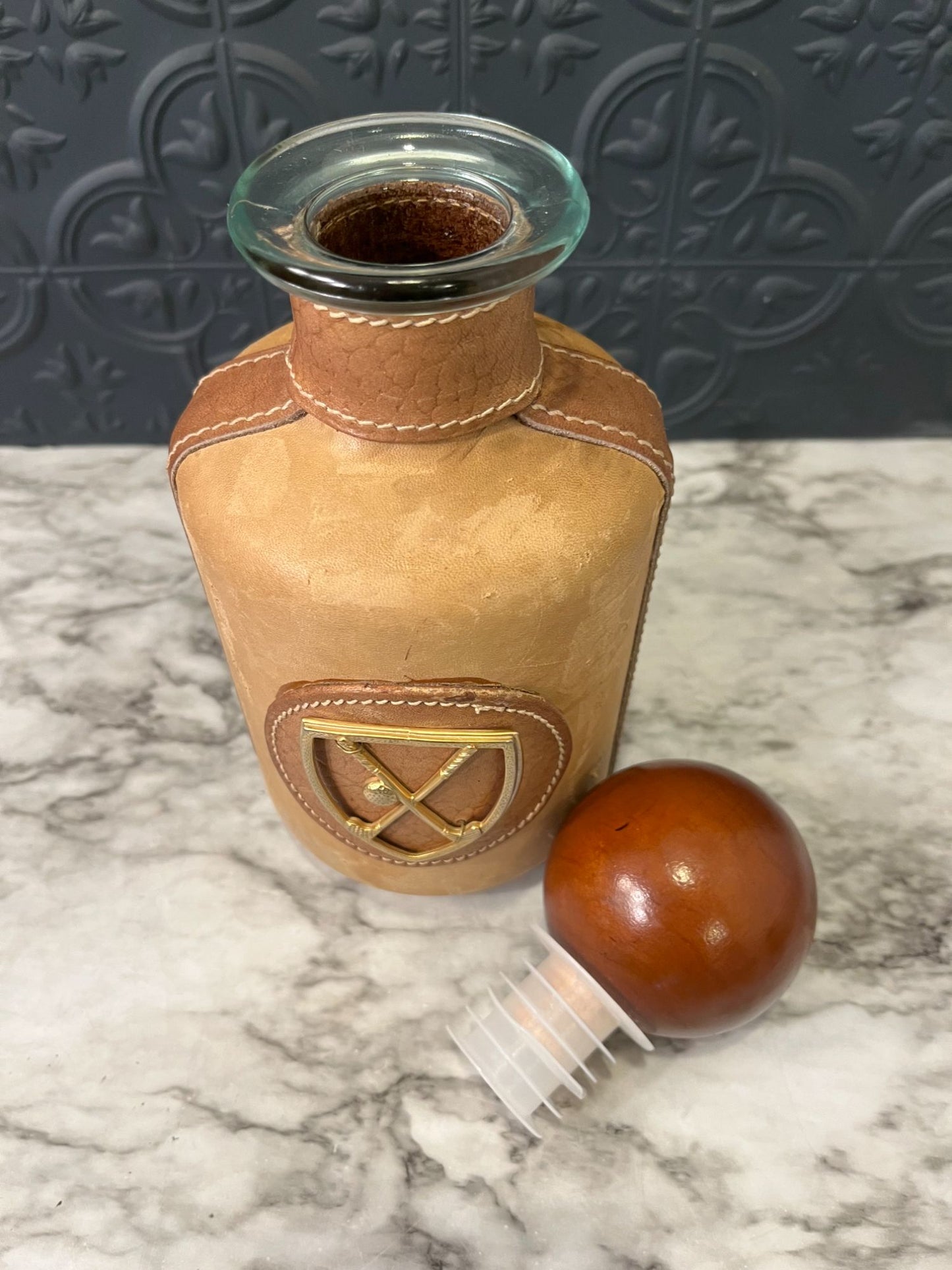 Leather Wrapped Golf Decanter