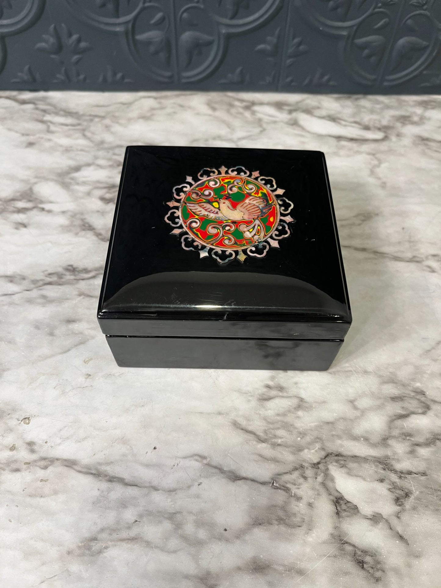 Chinese Black Laquer Trinket Box