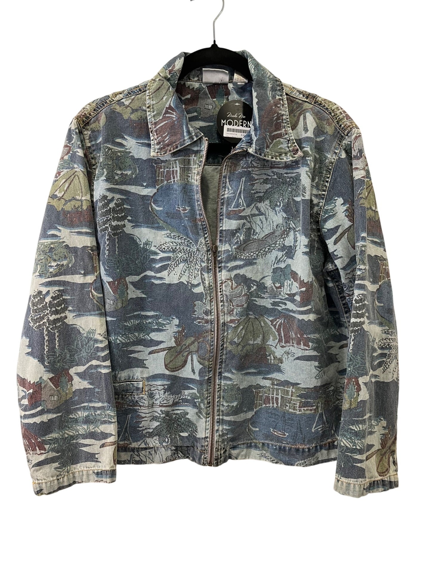 Chicos Denim Pattern Jacket