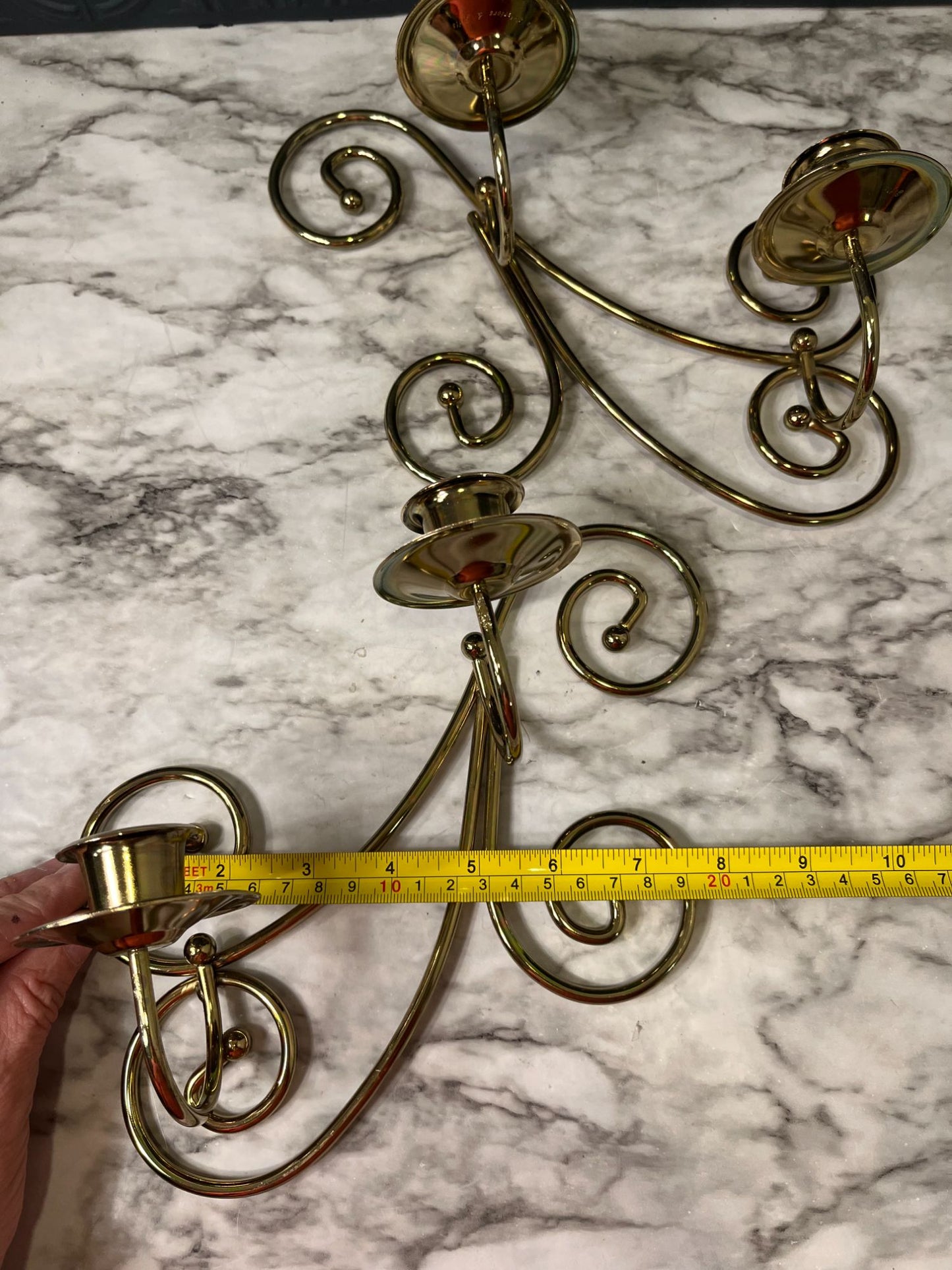 Set of Double Brass Sconces