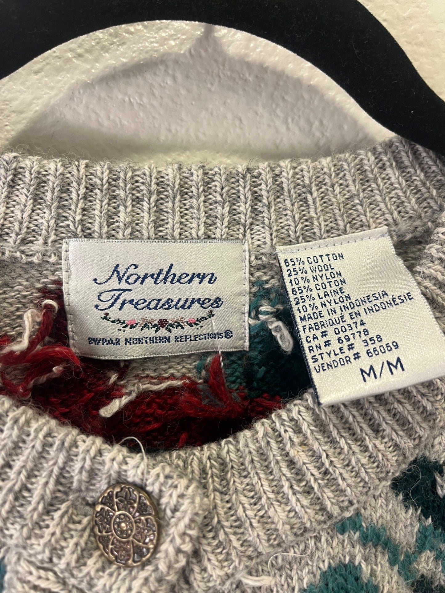 Northern Treasures Gray Cardinal cardigan