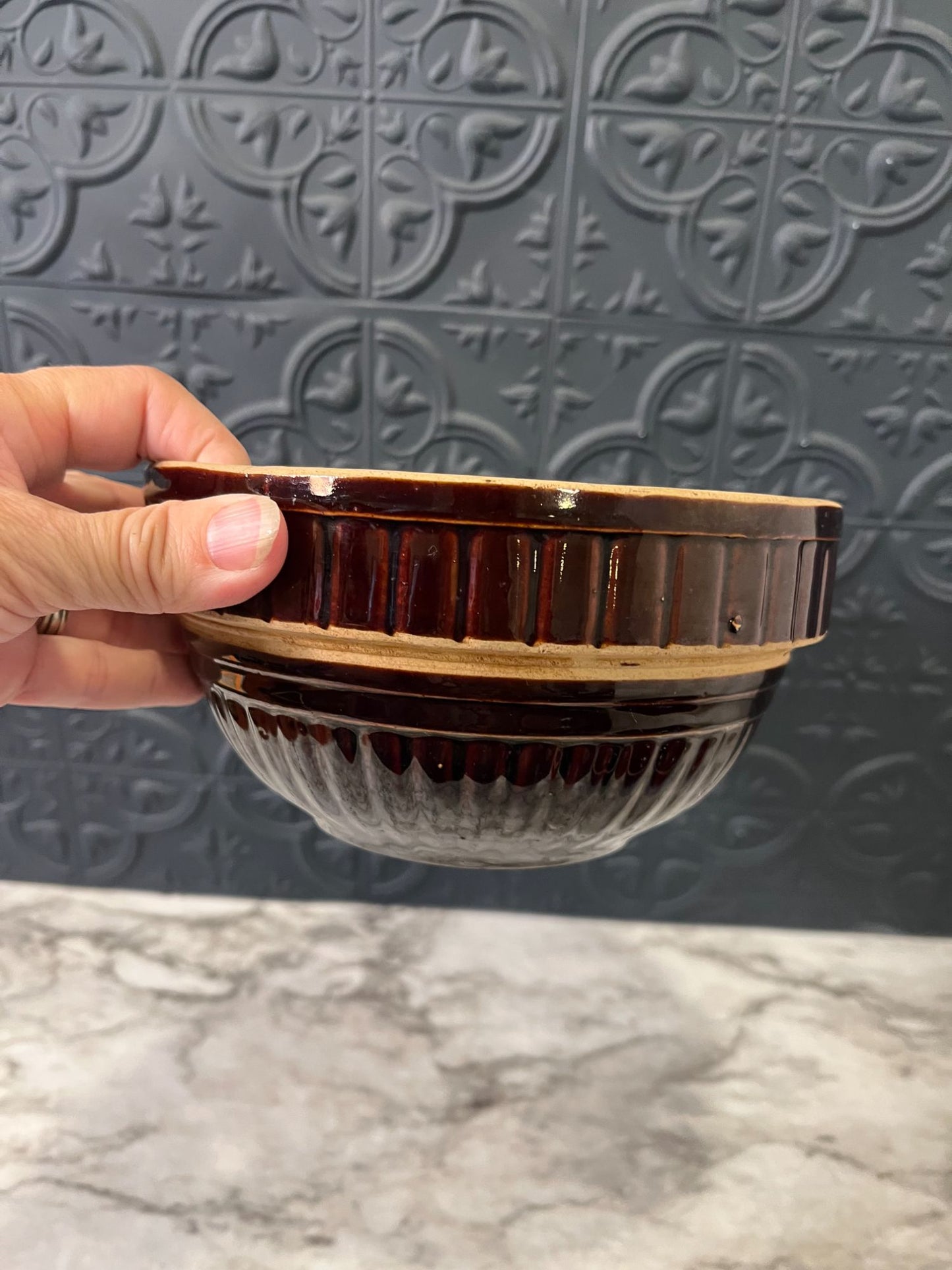 7" USA Brown Pottery Bowl