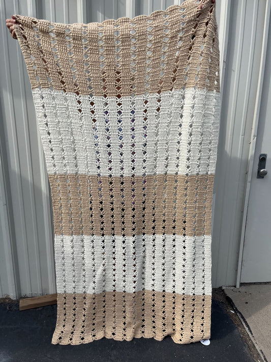 Cream and Tan Afghan