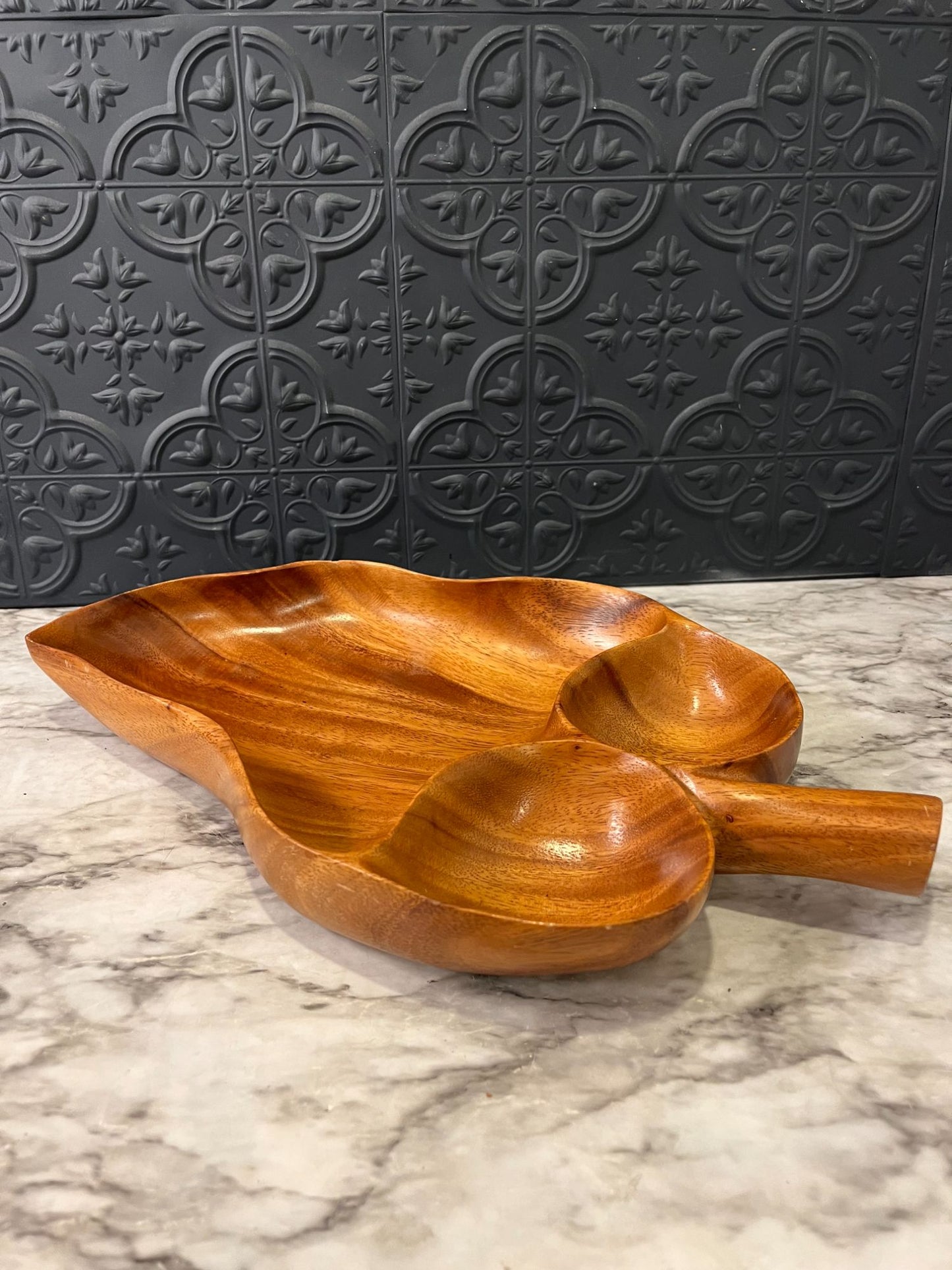 Monkey Pod Wood Leaf Bowl