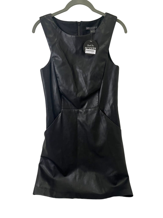 Armani Exchange Black Leather Mini Dress