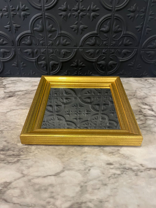 Gold square mirror