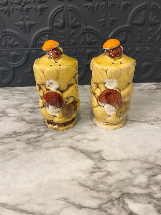 Vintage Mushroom Salt and Pepper Shakers