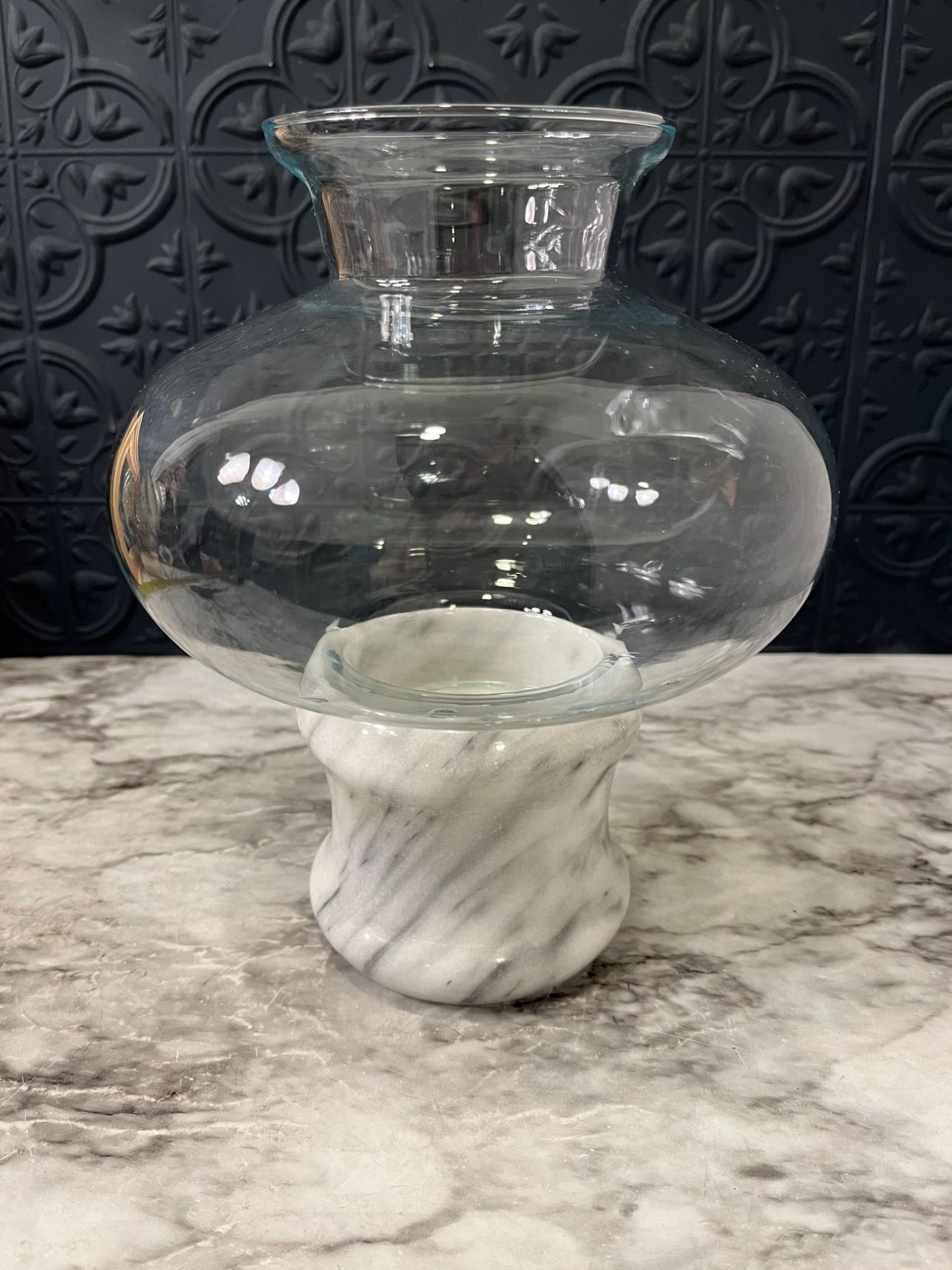 Marble With Glass Hurricane