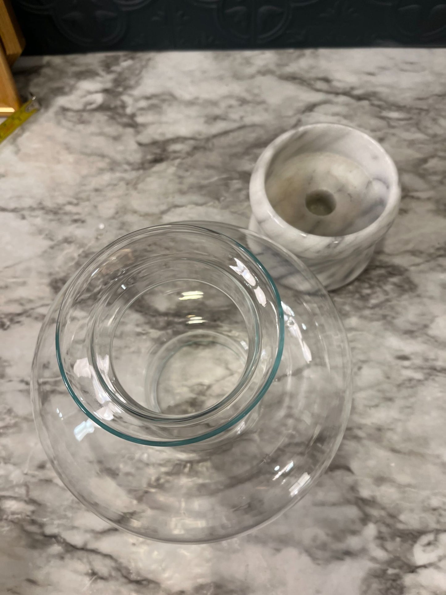 Marble With Glass Hurricane