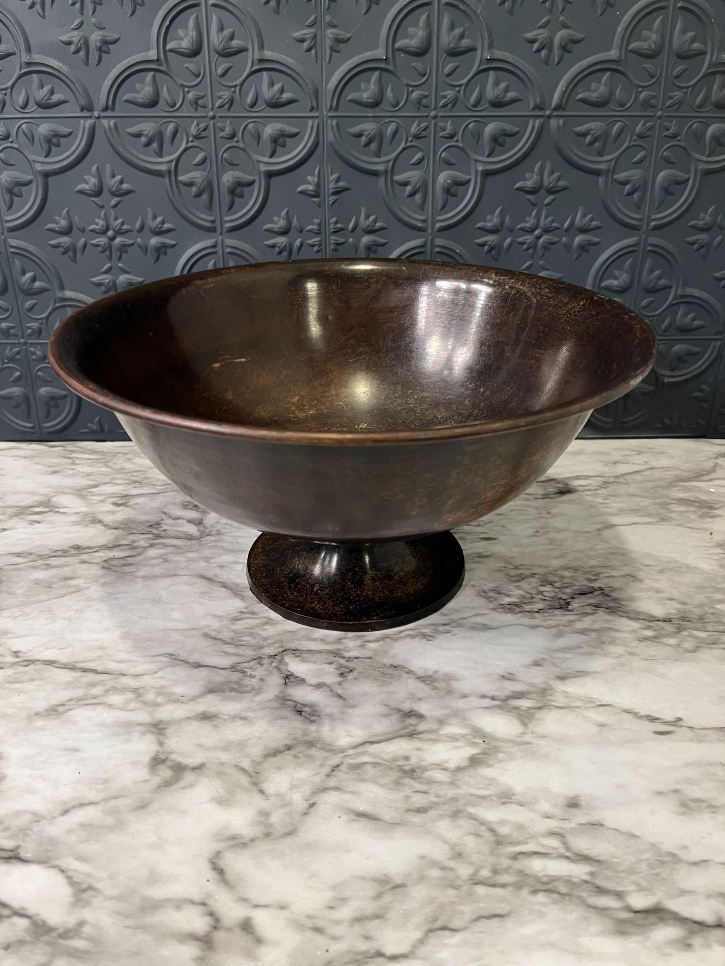 Metal Pedestal Bowl