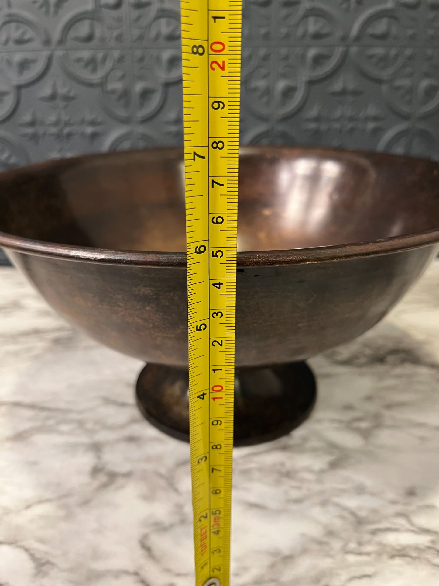 Metal Pedestal Bowl