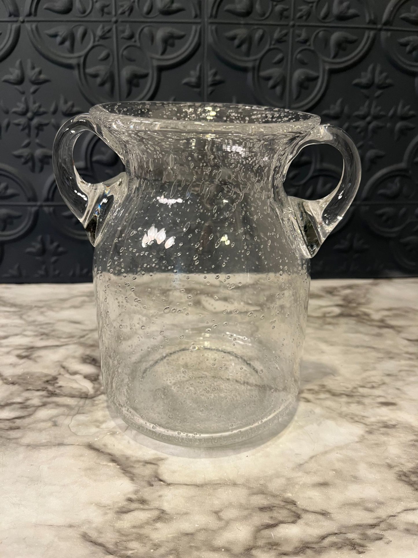 Bubble Glass Vase With Handles