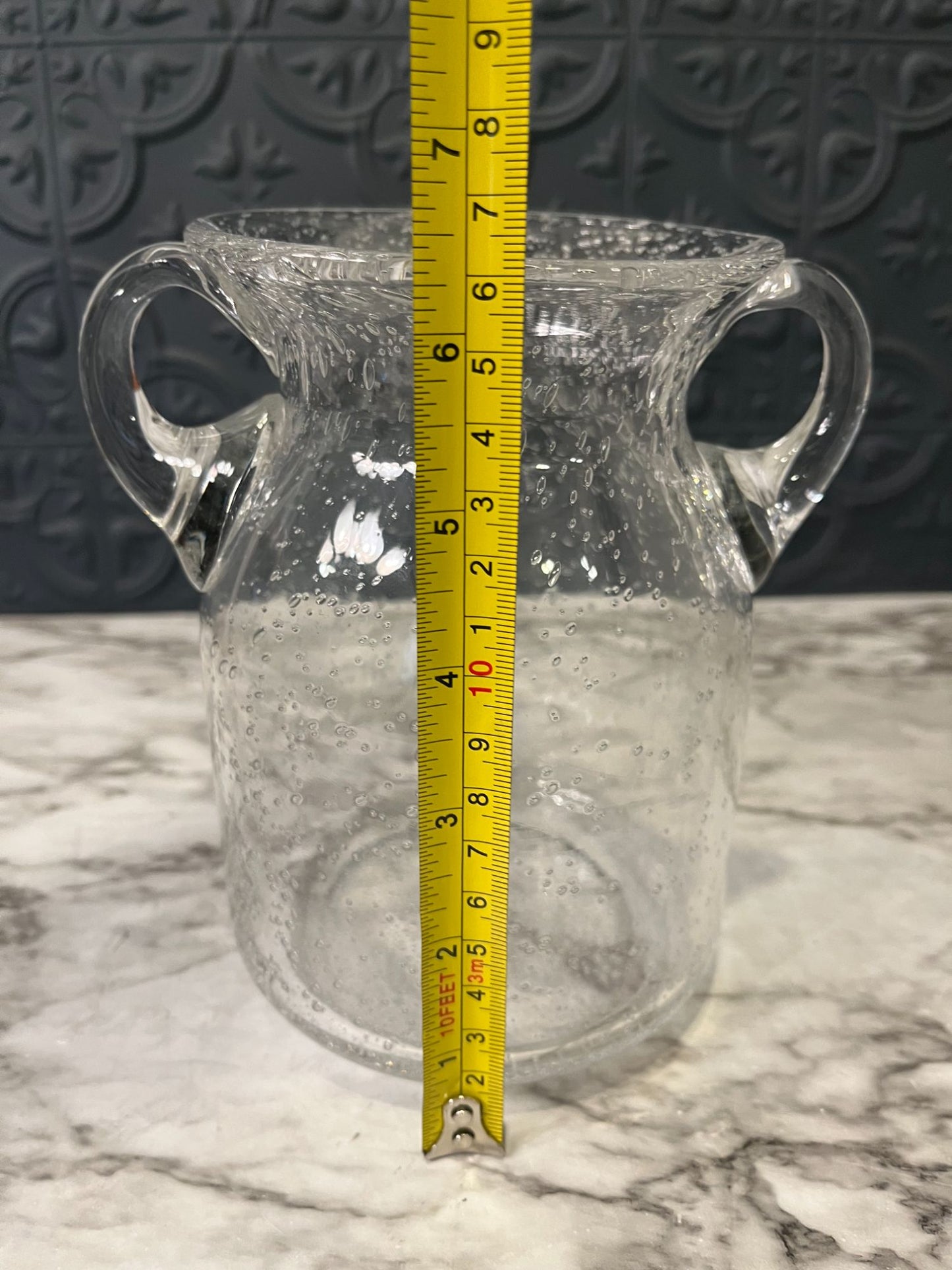 Bubble Glass Vase With Handles