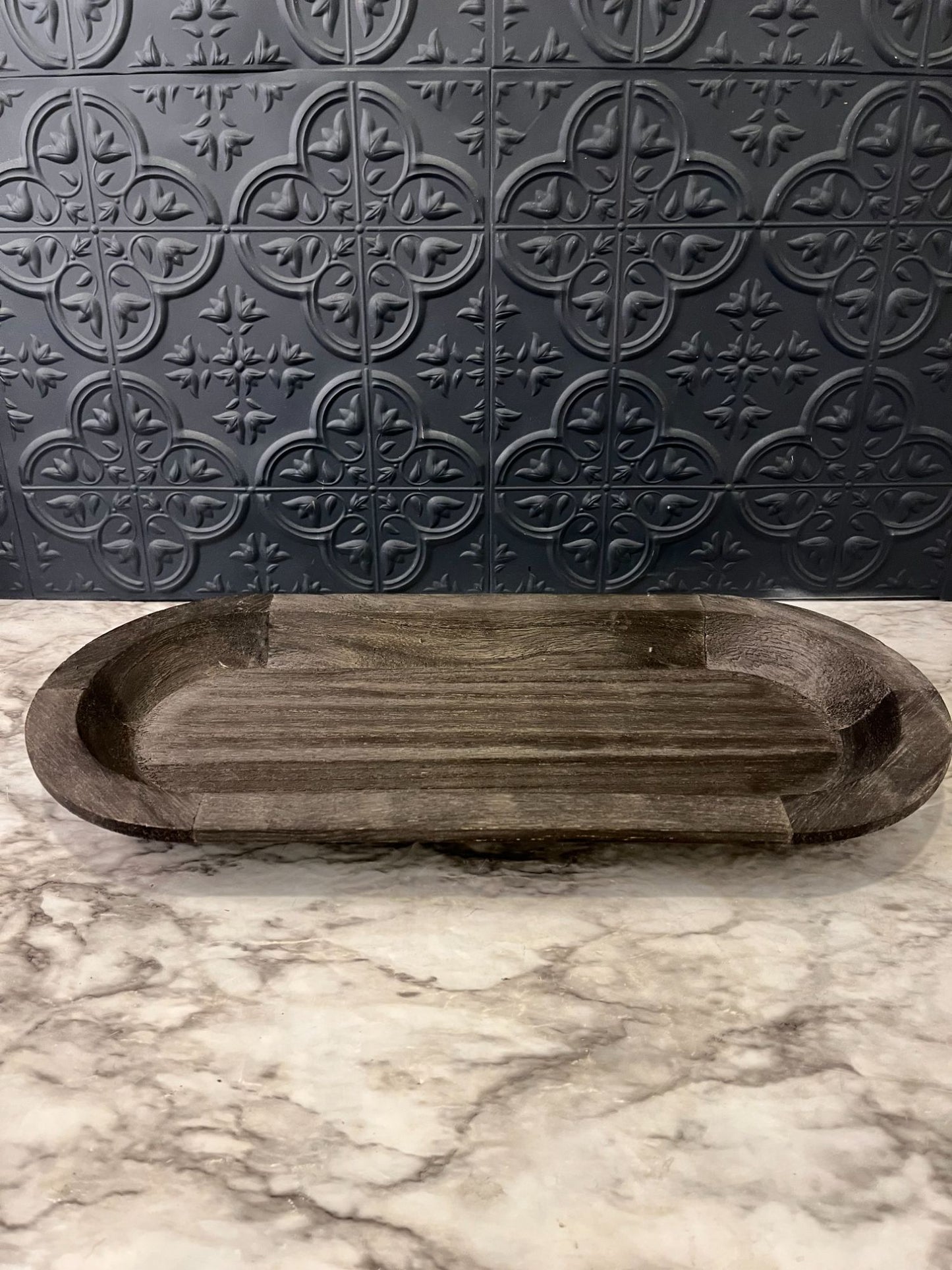 Dark Grey Wood Tray