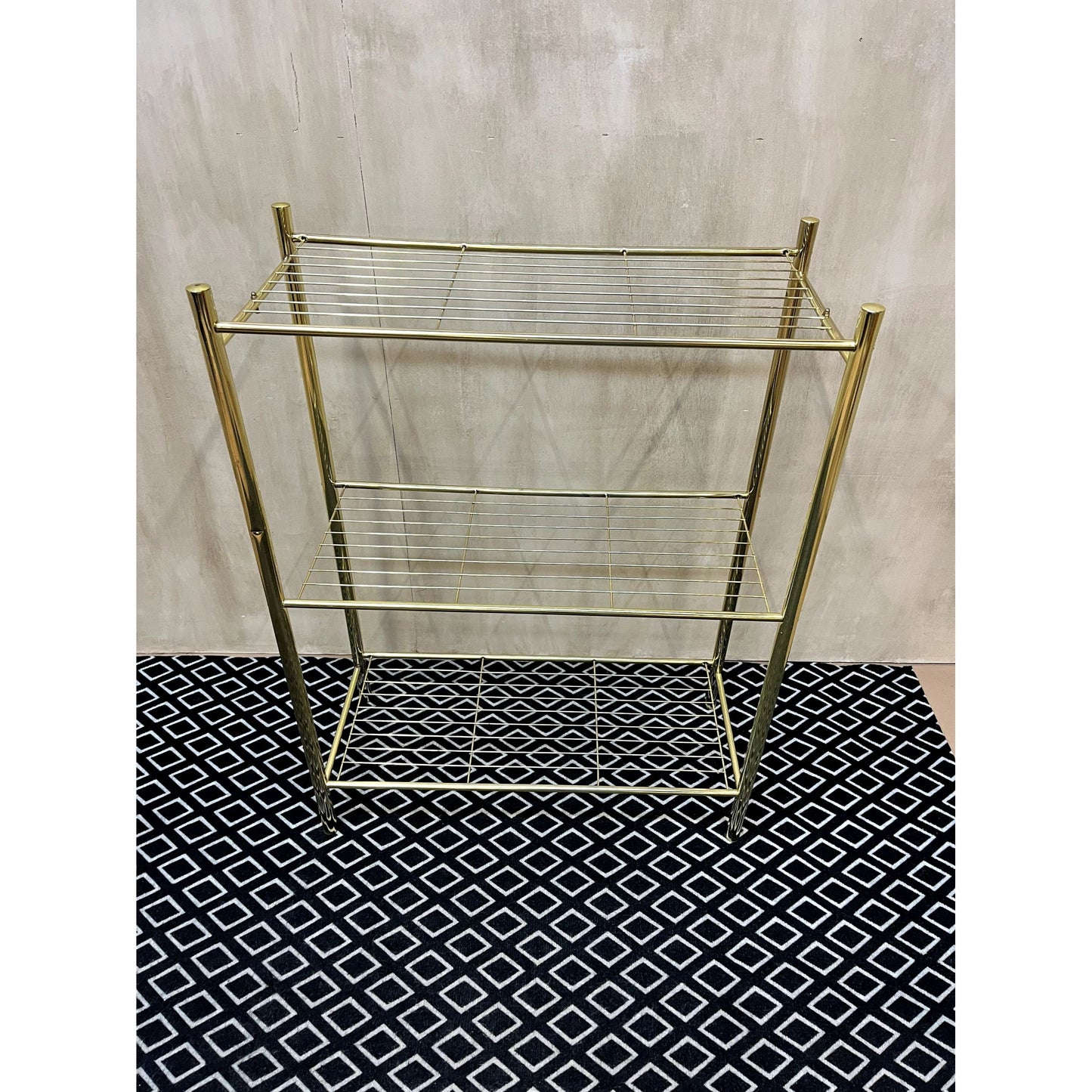 Brass wire 4 tier shelf