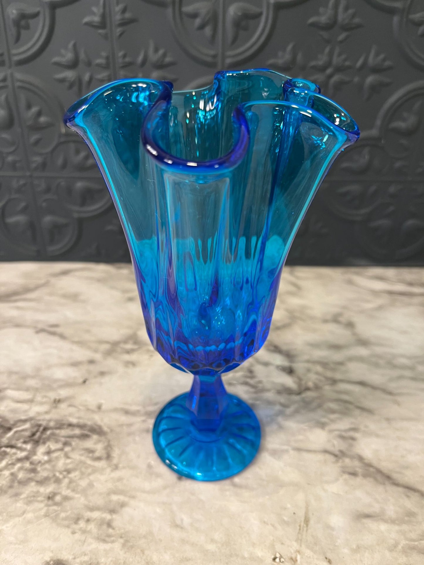 Fenton Blue Glass Vase