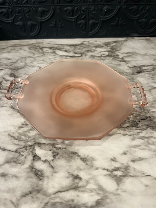 Frosted Pink Tray With Handles