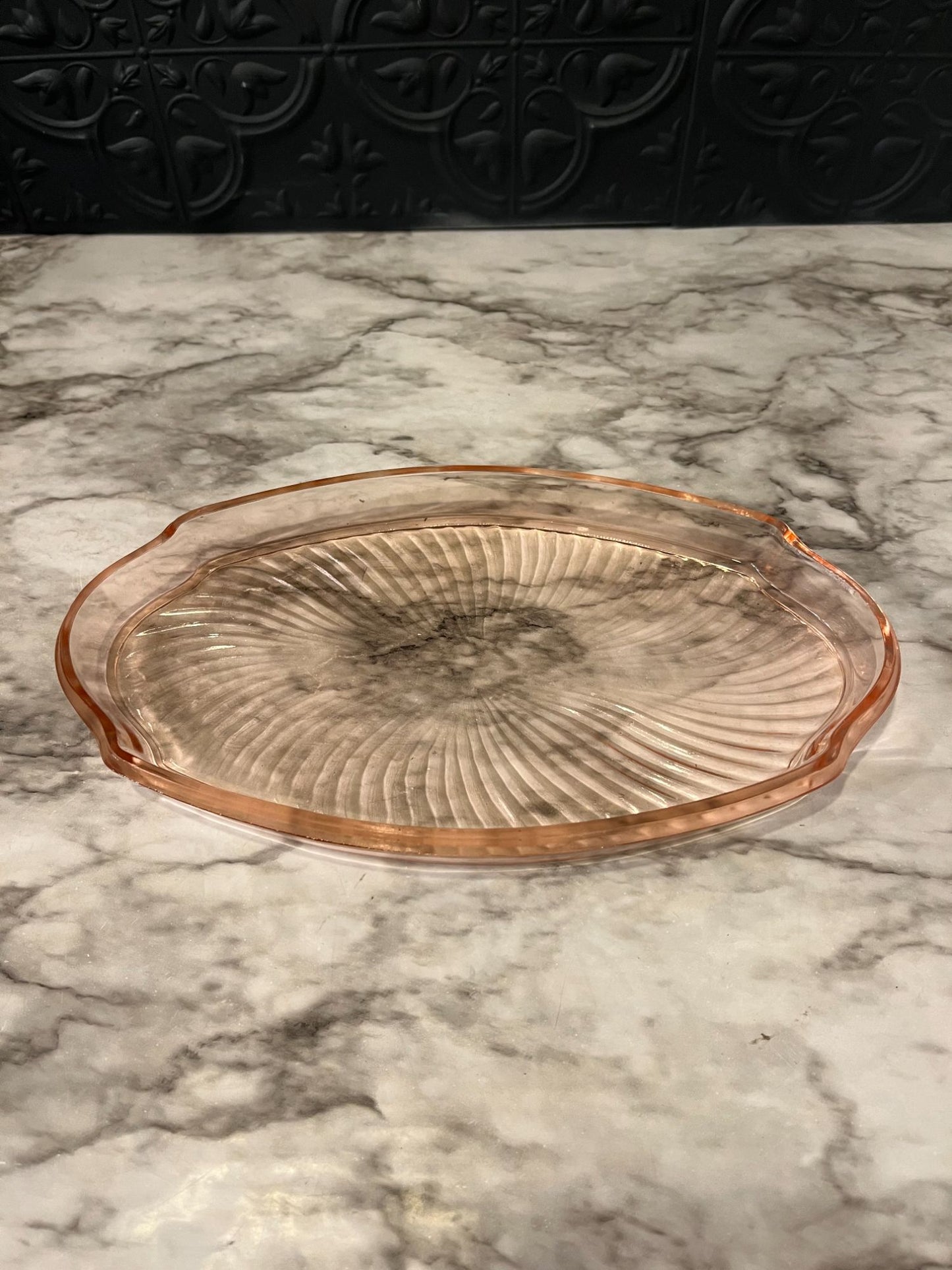 PInk Oval Glass Tray