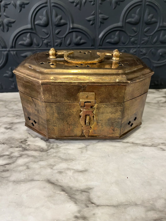 Vintage Brass Cricket Box