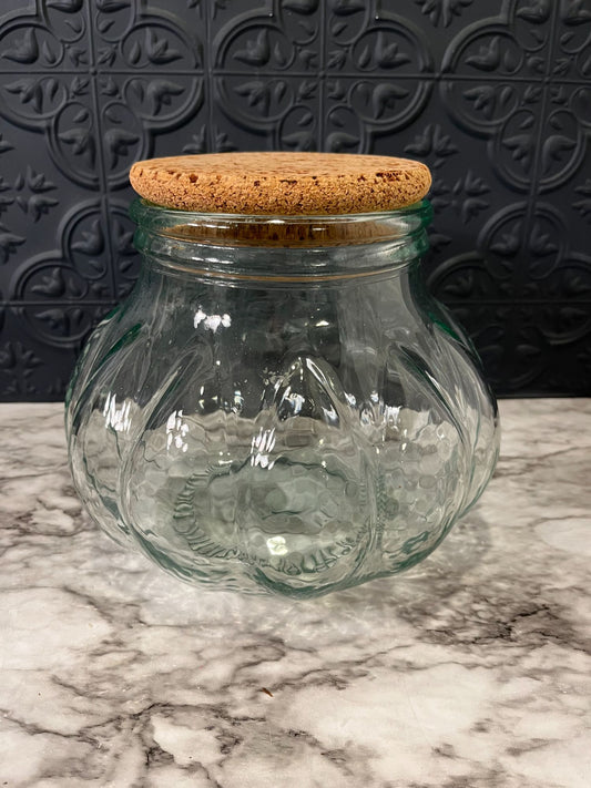 Large Apothecary Round Jar With Cork