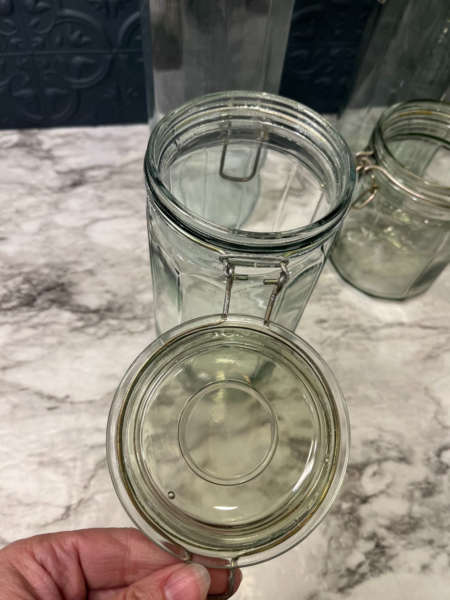 Glass Canister Set x 4