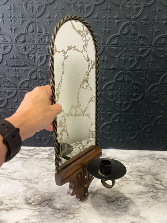 MCM Sconce with Marbled  Mirror