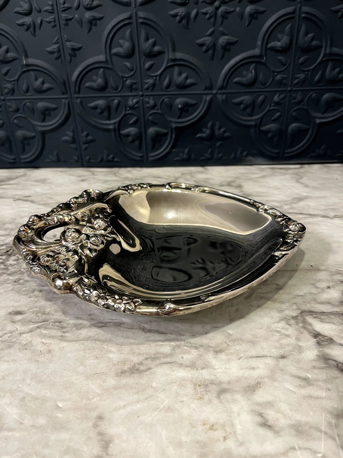 Silver Plate Heart dish