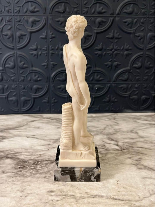 Vintage David Statue On Marble Base