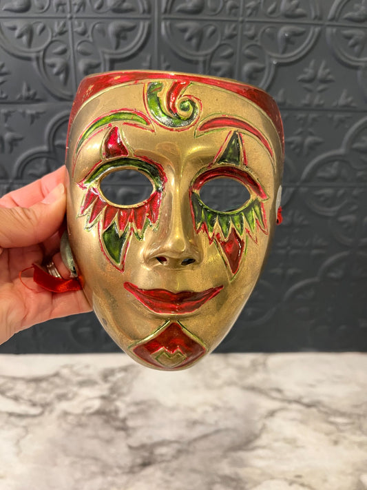 Brass hand Painted Mask