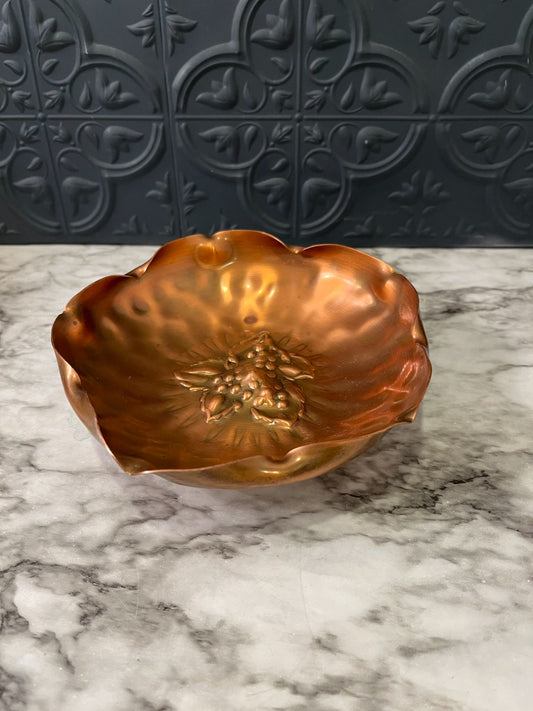 Copper Dish With Flower