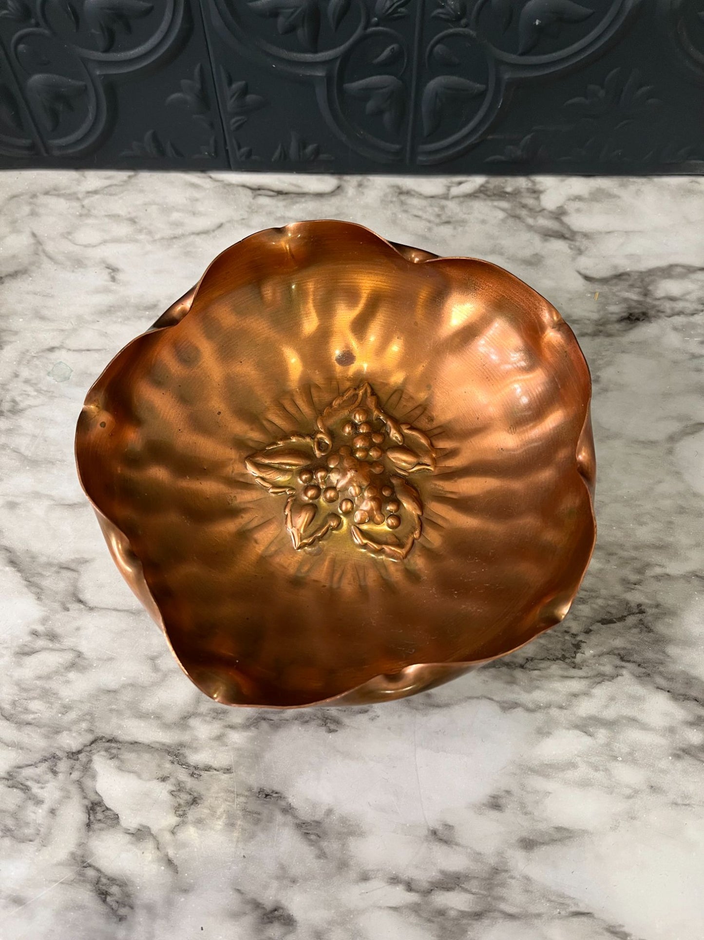 Copper Dish With Flower