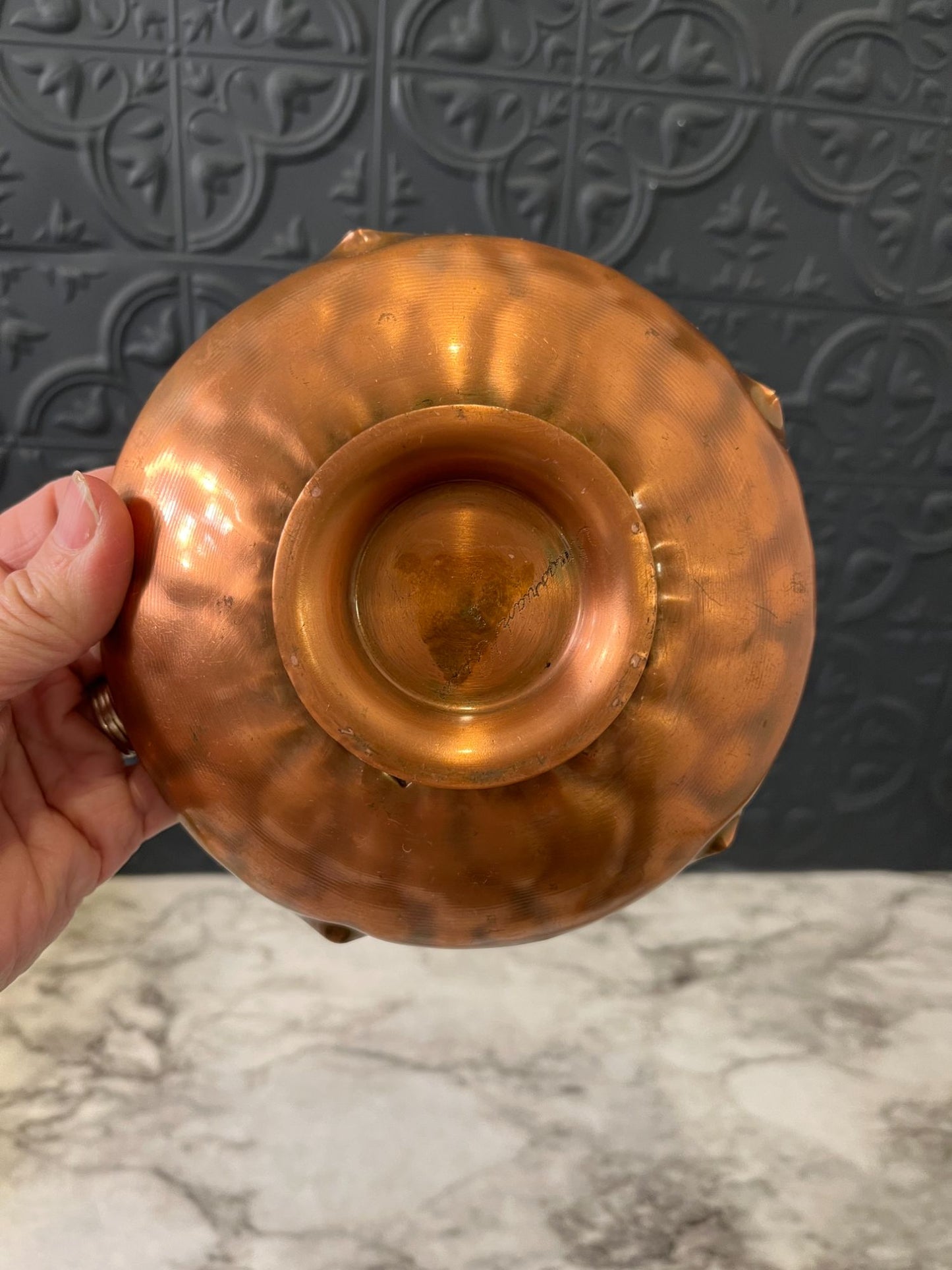 Copper Dish With Flower