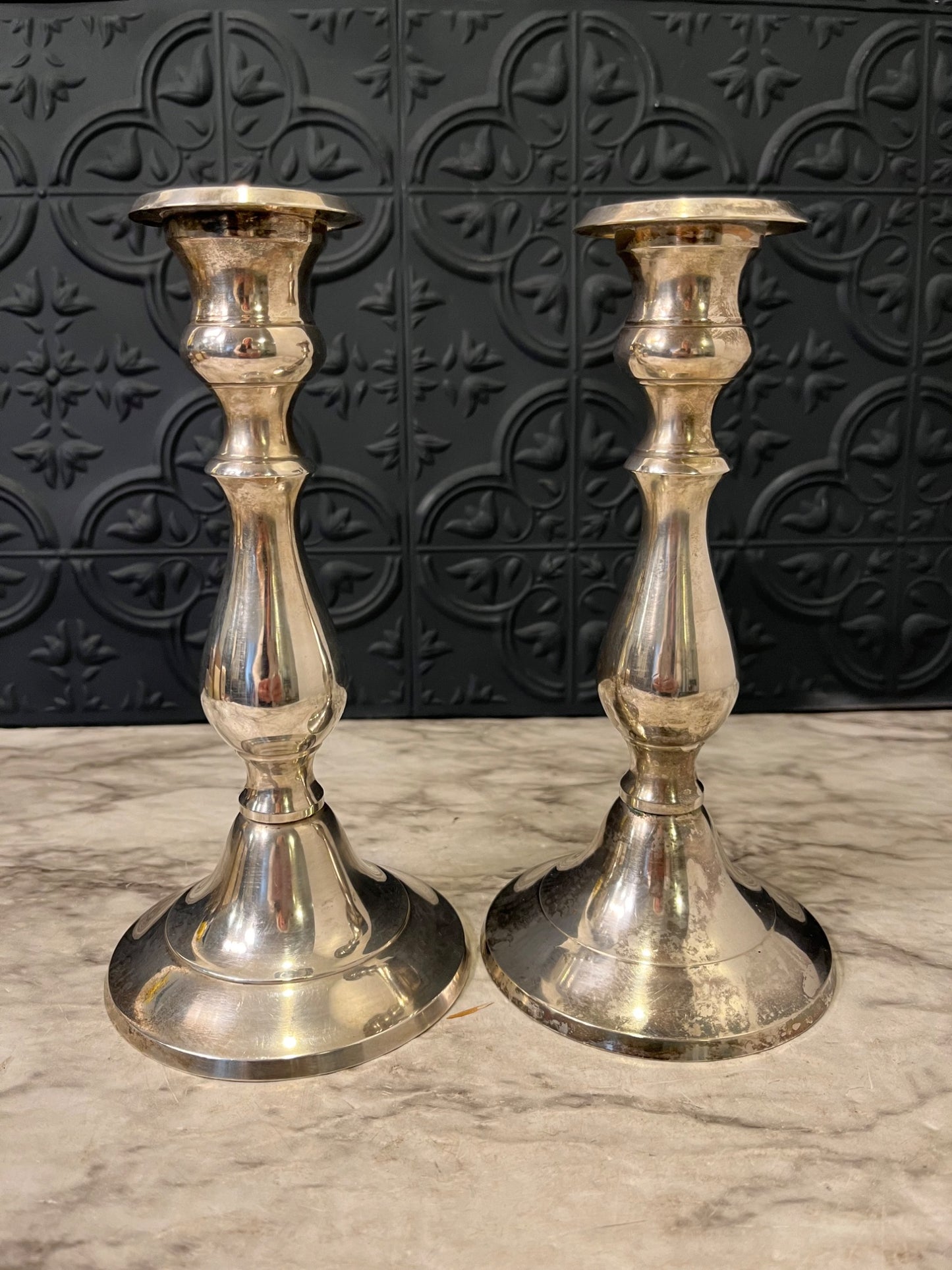 Silver Candle holders x 2