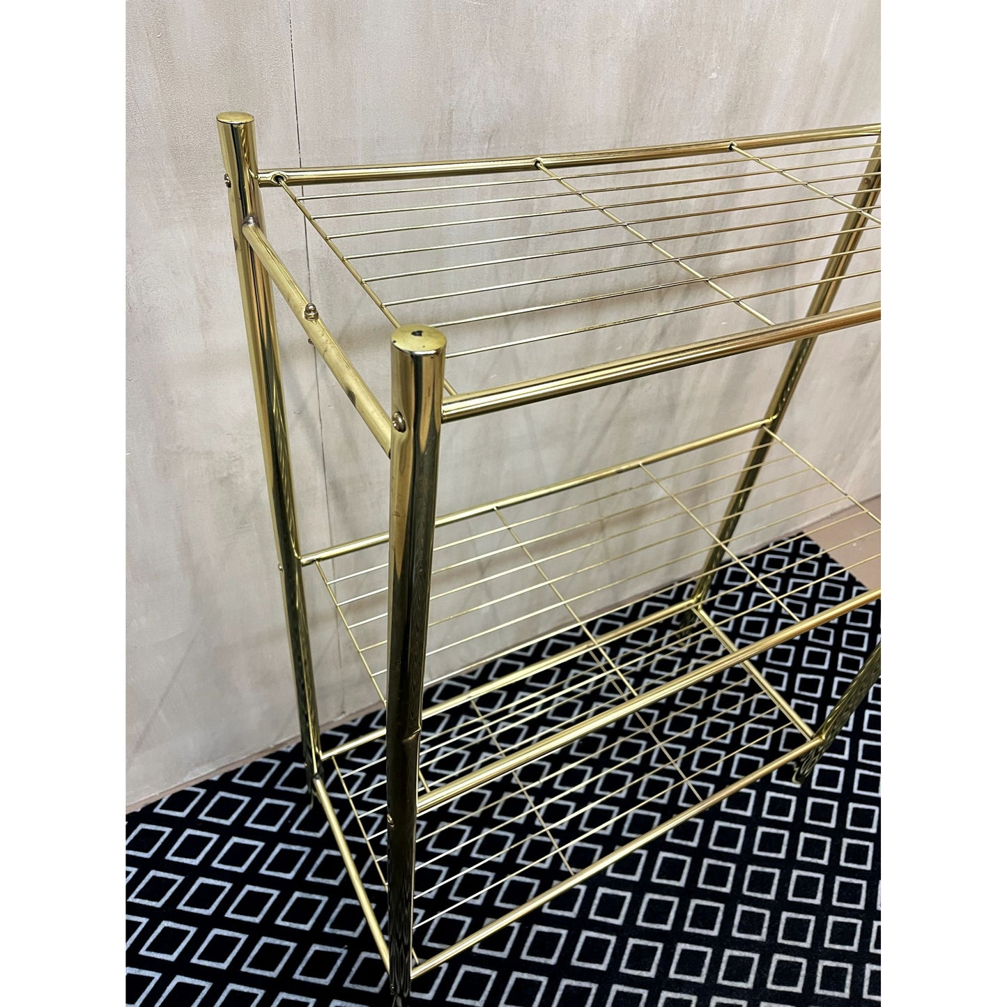 Brass wire 4 tier shelf