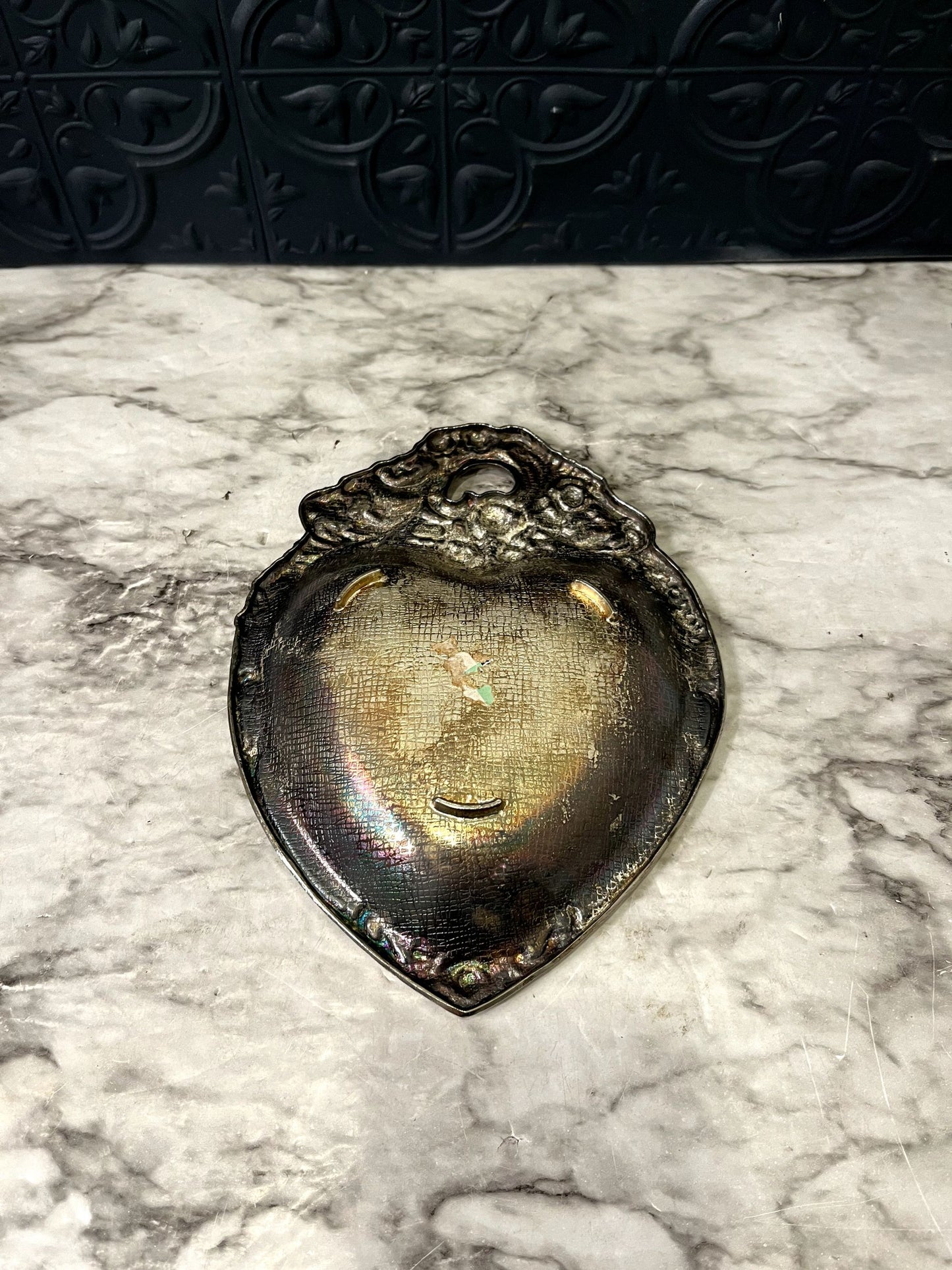 Silver Plate Heart dish