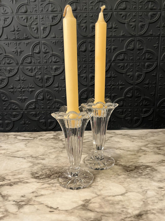 Oneida Julliard Crystal Candle  Holders x 2