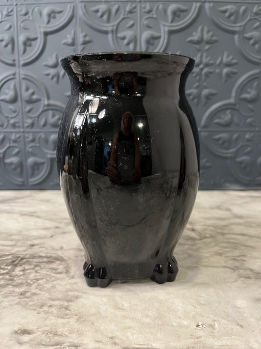 Black Depression Glass Vase