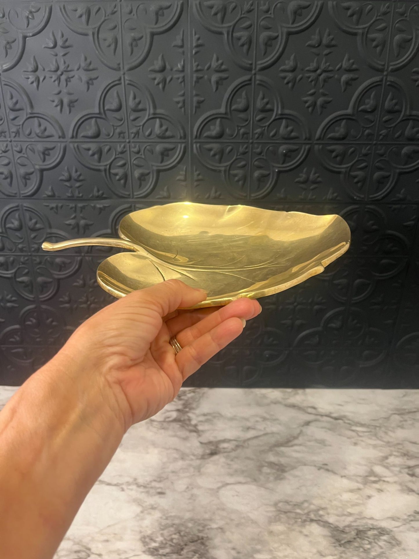 Large Brass Leaf Dish