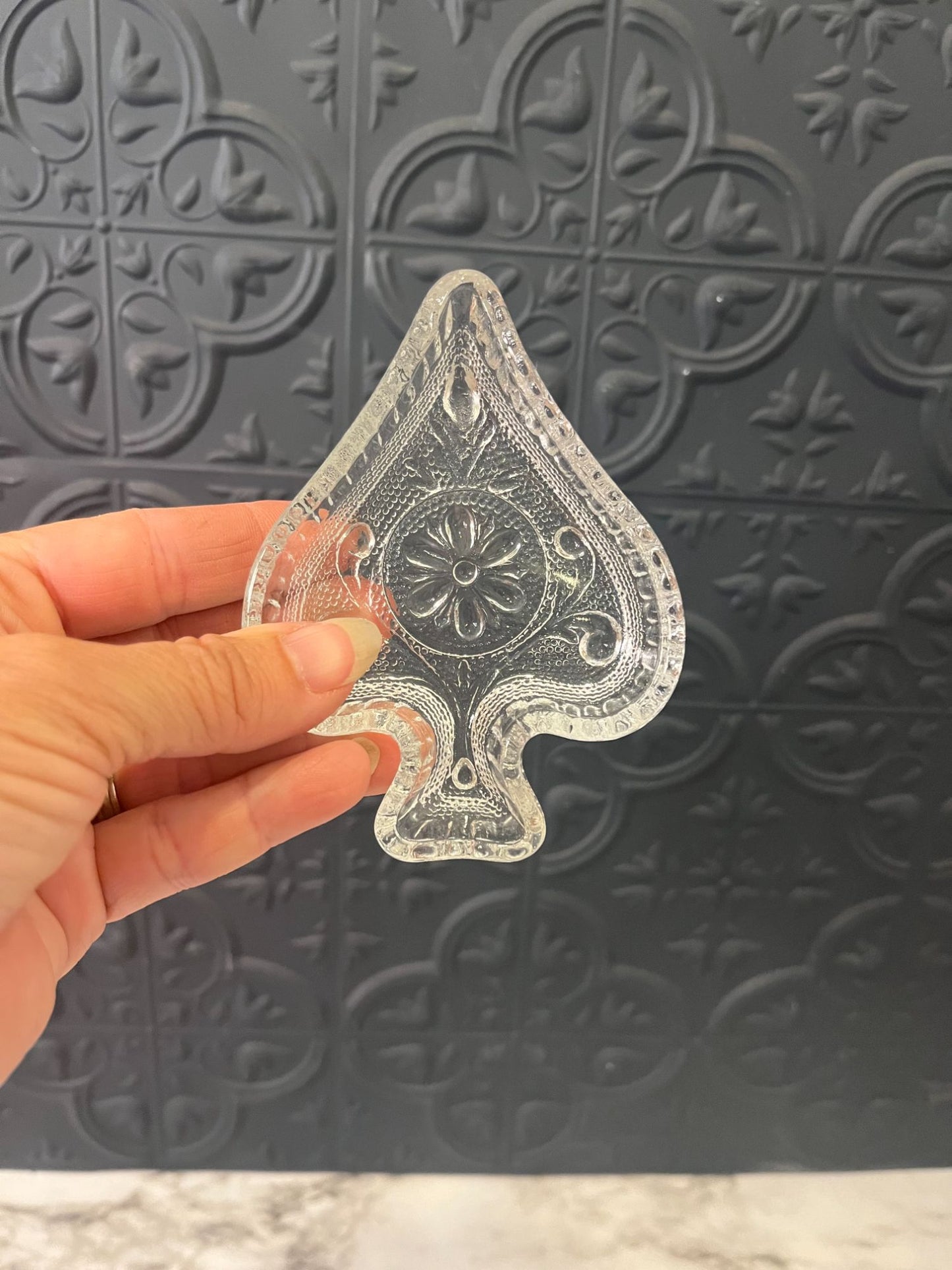 Depression Glass Playing Card  snack x 4