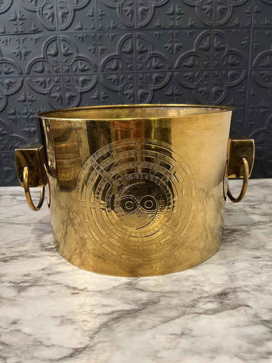 Brass Planter With Owl Detail Handles