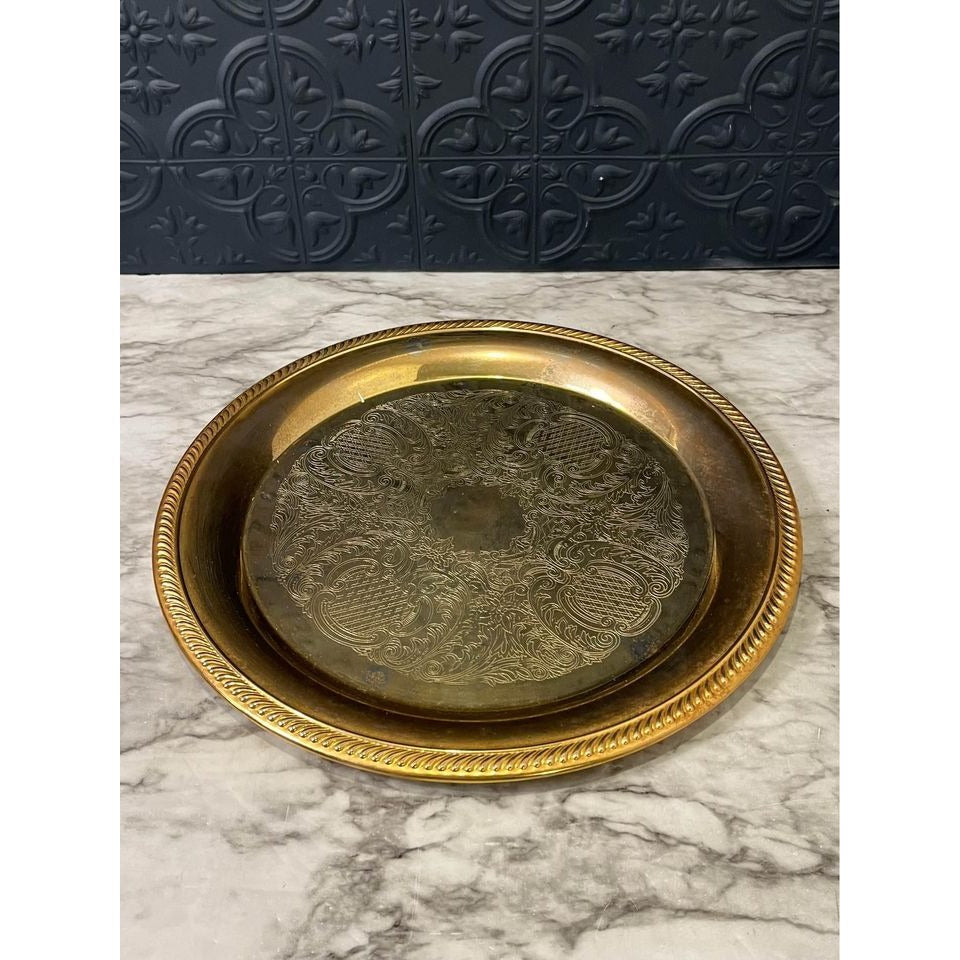 Gold color metal tray