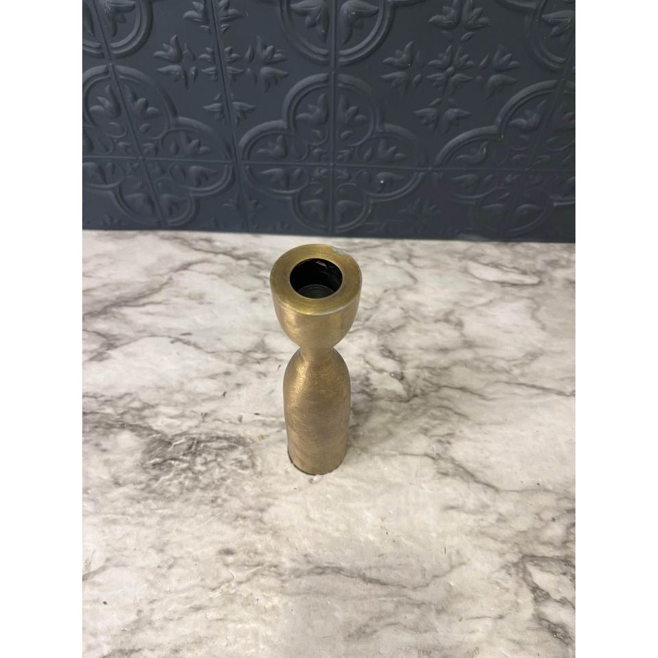 Modern brass candle holder