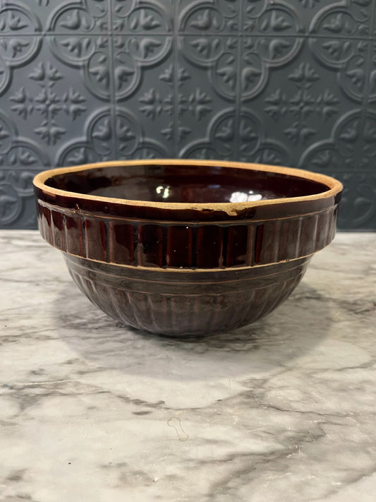 8" Brown Pottery Bowl