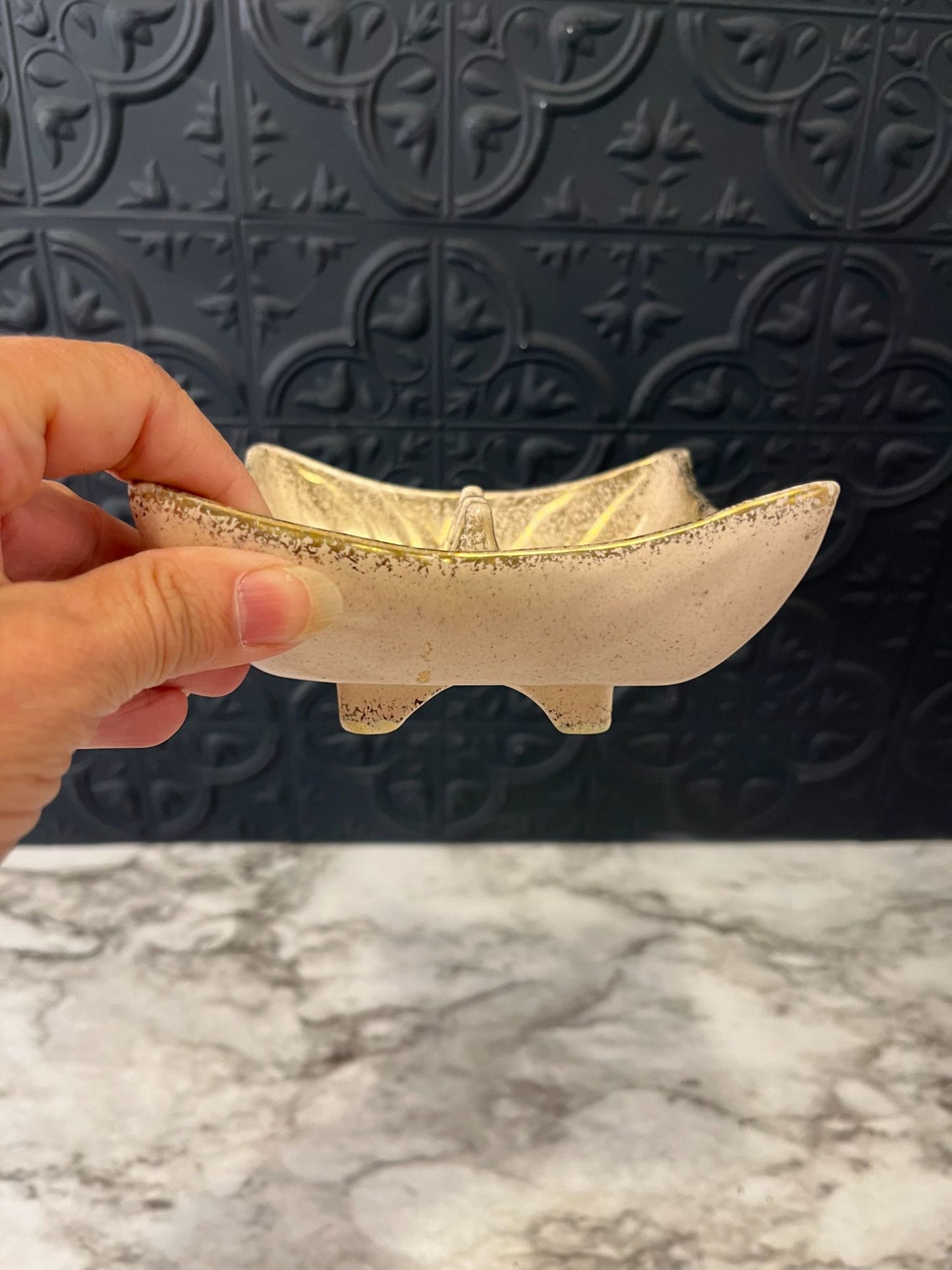 USA Cream and Gold Ashtray