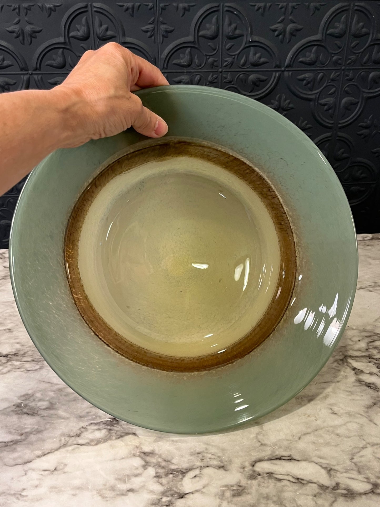 Blue and Brown Glass Bowl