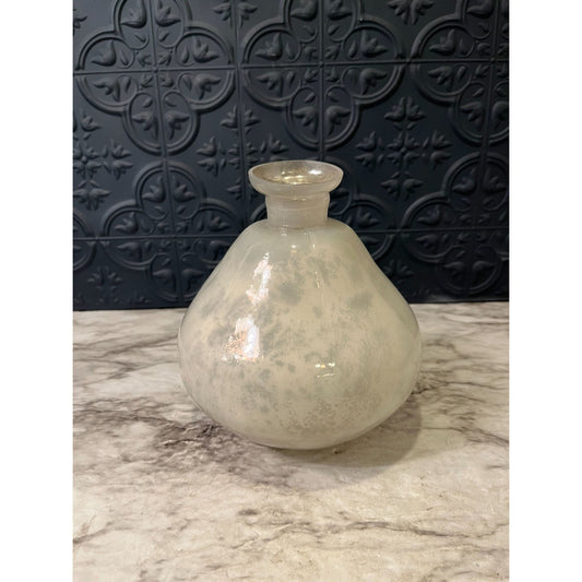 Pottery barn cream mercury glass  vase