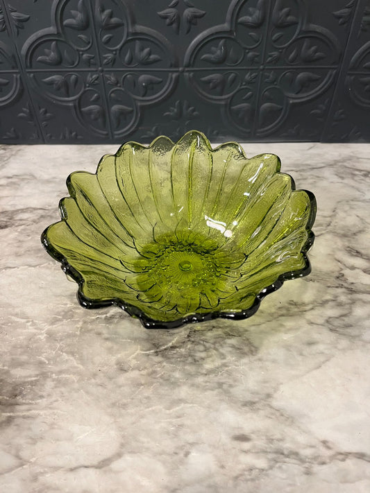 Indiana Glass Green sunflower bowl