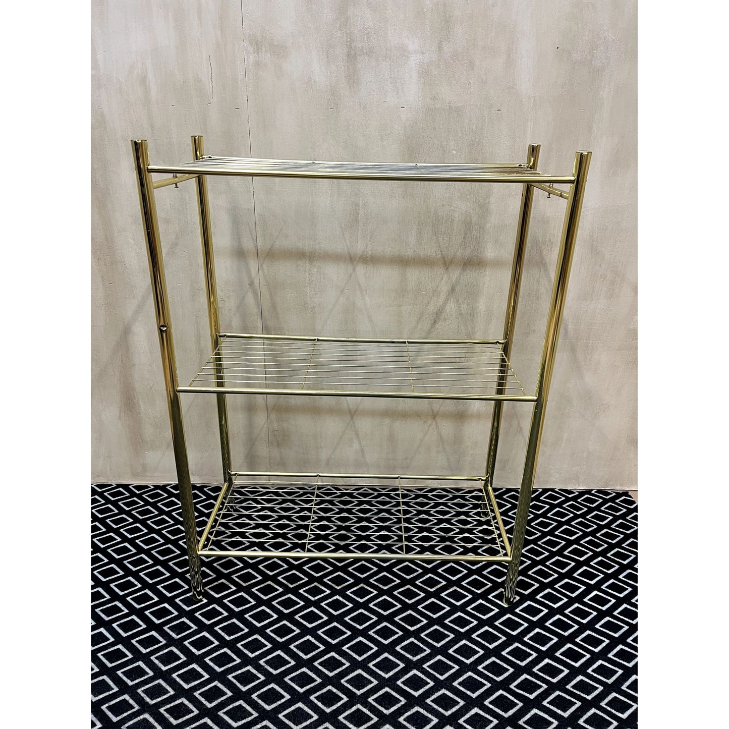 Brass wire 4 tier shelf