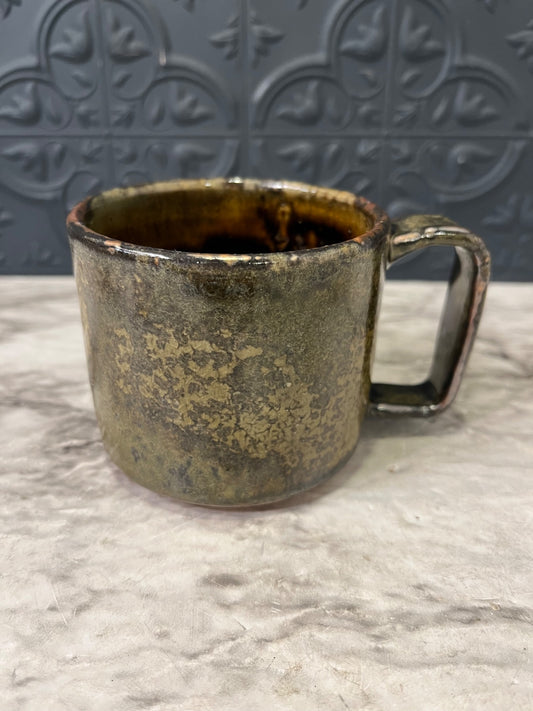 Greenish Brown Pottery Mug