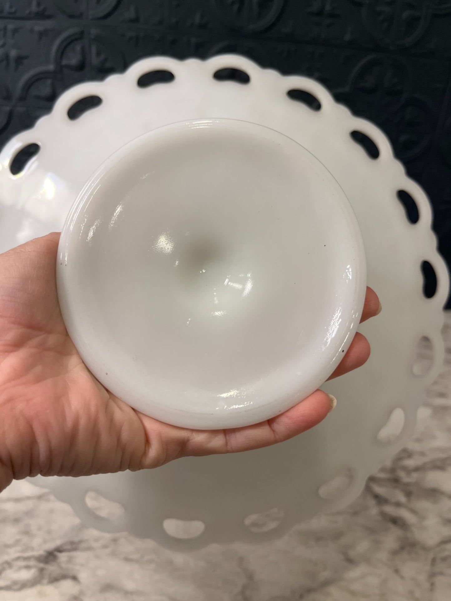 Anchor Hocking Milk glass  pedestal bowl